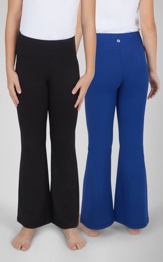 Girls 2 PK Interlock Everyday Flared Leg Pant