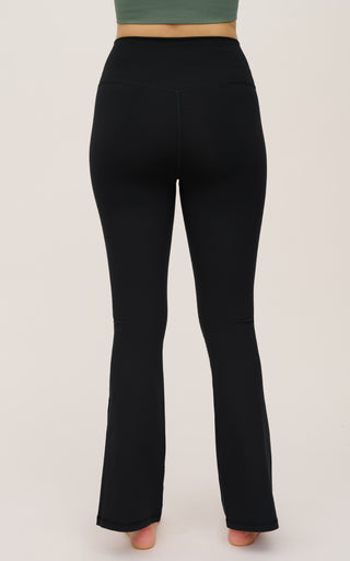 Interlock Elastic Free V-Back Flared Leg Pant