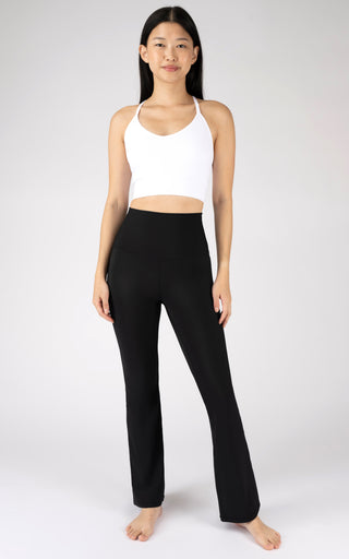 Ribbed Interlink Charlotte Everyday Super High Waist Elastic Free 7/8 Flared Leg Pant