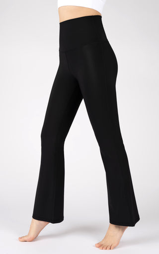 Ribbed Interlink Charlotte Everyday Super High Waist Elastic Free 7/8 Flared Leg Pant