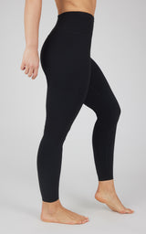 Black high-waist Power Flex leggings with a smooth, fitted silhouette and ankle length.