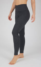 Heather charcoal high-waist Power Flex leggings with a smooth, fitted design.