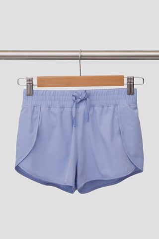 Girls Woven Side Slit Running Short with Built-In Panty