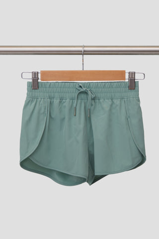 Girls Woven Side Slit Running Short with Built-In Panty