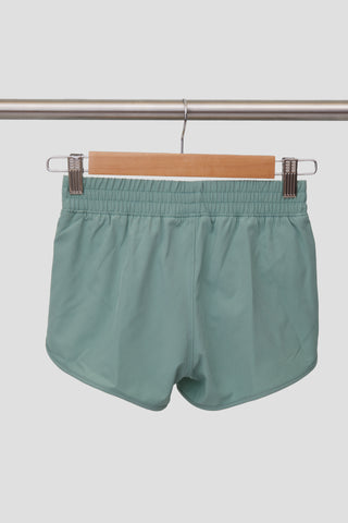 Girls Woven Side Slit Running Short with Built-In Panty