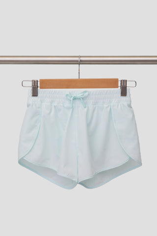 Girls Woven Side Slit Running Short with Built-In Panty