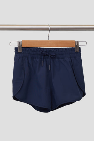 Girls Woven Side Slit Running Short with Built-In Panty
