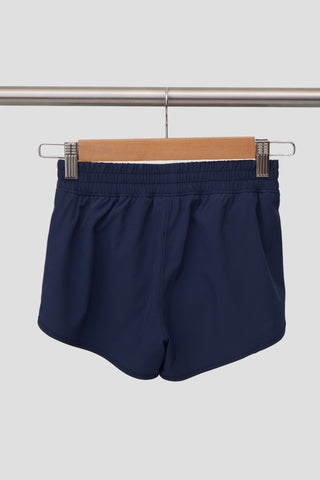 Girls Woven Side Slit Running Short with Built-In Panty