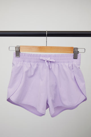 Girls Woven Side Slit Running Short with Built-In Panty
