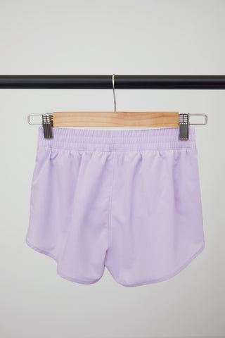 Girls Woven Side Slit Running Short with Built-In Panty