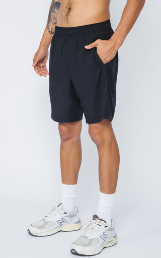 Mens Woven Shorts with Back Zipper Pocket