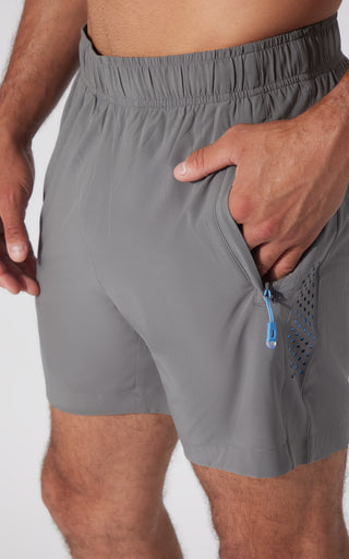 Mens Perforated Detail Woven Traction 7" Short