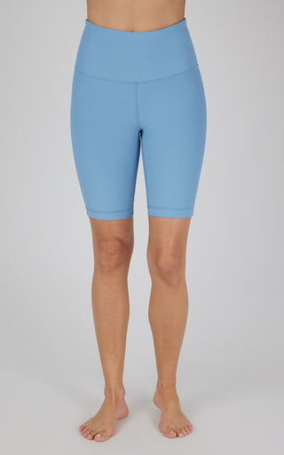 Womens High Waist Ribbed 9" Biker Shorts