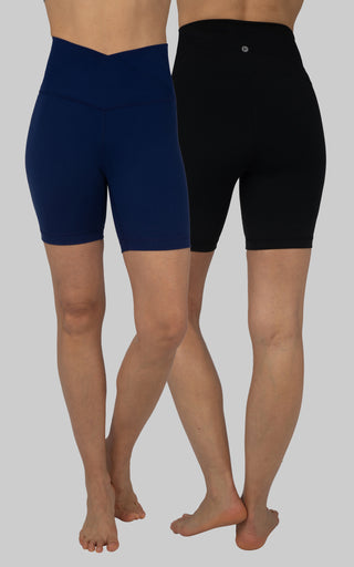 2 Pack Lux Crossover High Waist and Classic Waist 7" Bike Shorts