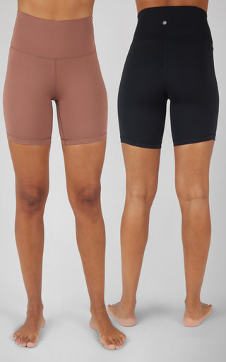 2 PK Lux Super Hi Rise 7" Classic Biker Short