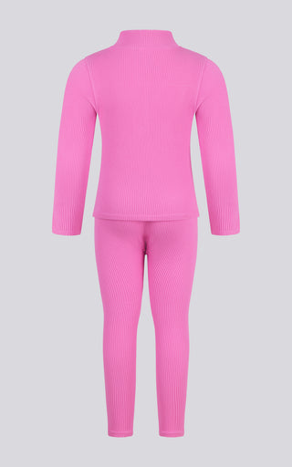 4-6x Girls 3 PC Half Zip Long Sleeve + Legging + Scrunchie Set