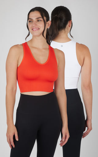 2 PK Ribbed V-Neck Tank Top