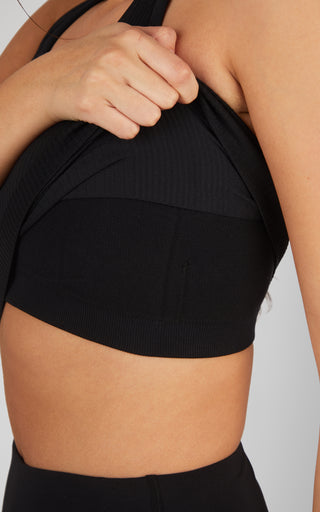 Ribbed Tank with Padded Bra