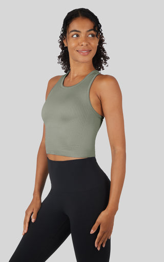 Ribbed Tank with Padded Bra
