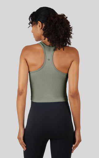 Ribbed Tank with Padded Bra