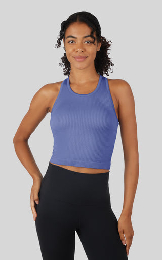 Ribbed Tank with Padded Bra