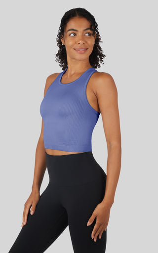 Ribbed Tank with Padded Bra