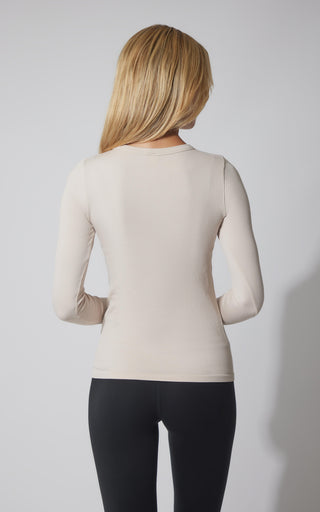 3 PK Ribbed Seamless Crew Neck, Scoop Neck and Sqaure Neck Long Sleeve Top