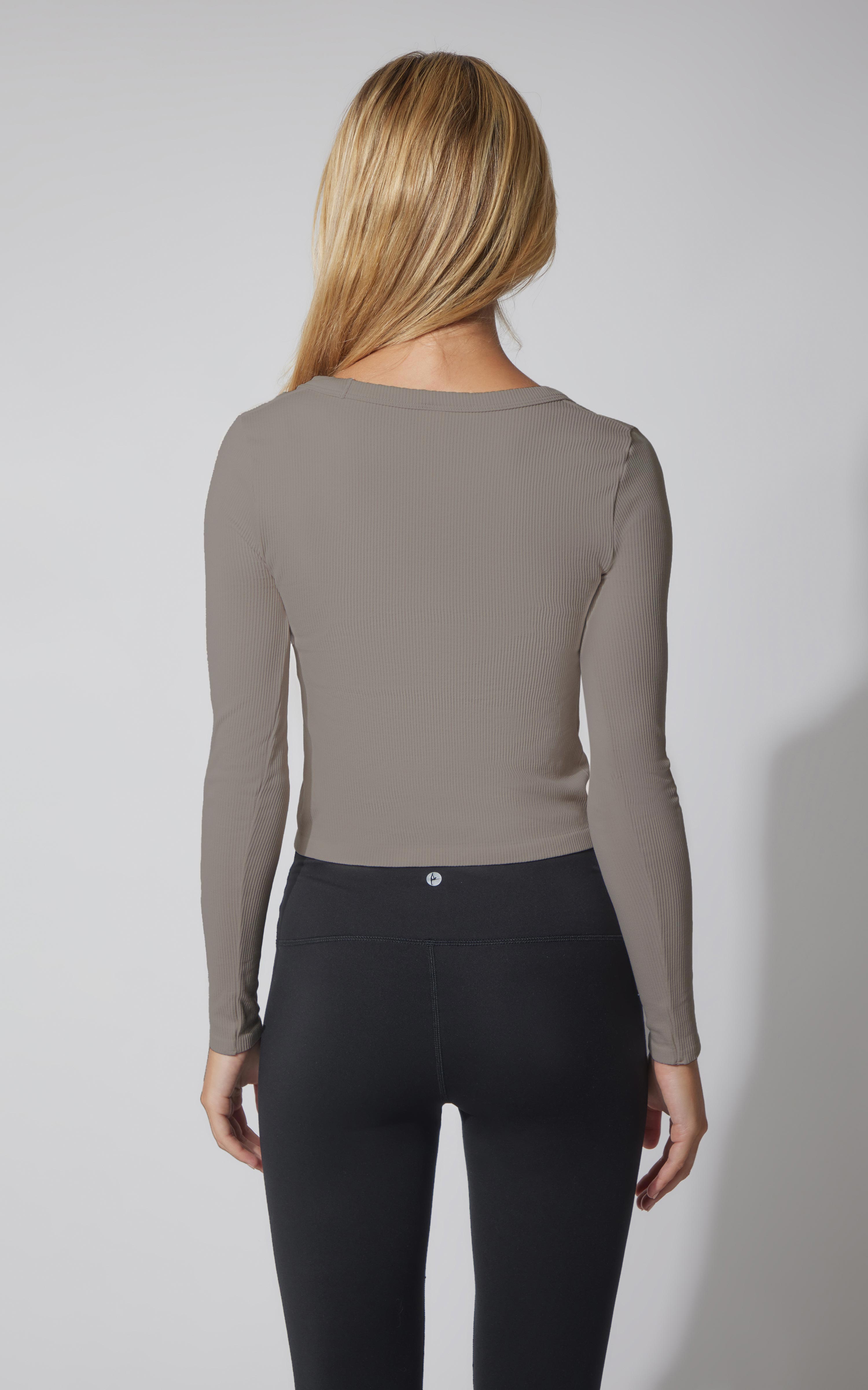 3 PK Ribbed Seamless Crew Neck, Scoop Neck and Sqaure Neck Long Sleeve Top - Our Earthy Story