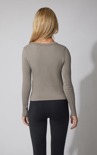 3 PK Ribbed Seamless Crew Neck, Scoop Neck and Sqaure Neck Long Sleeve Top