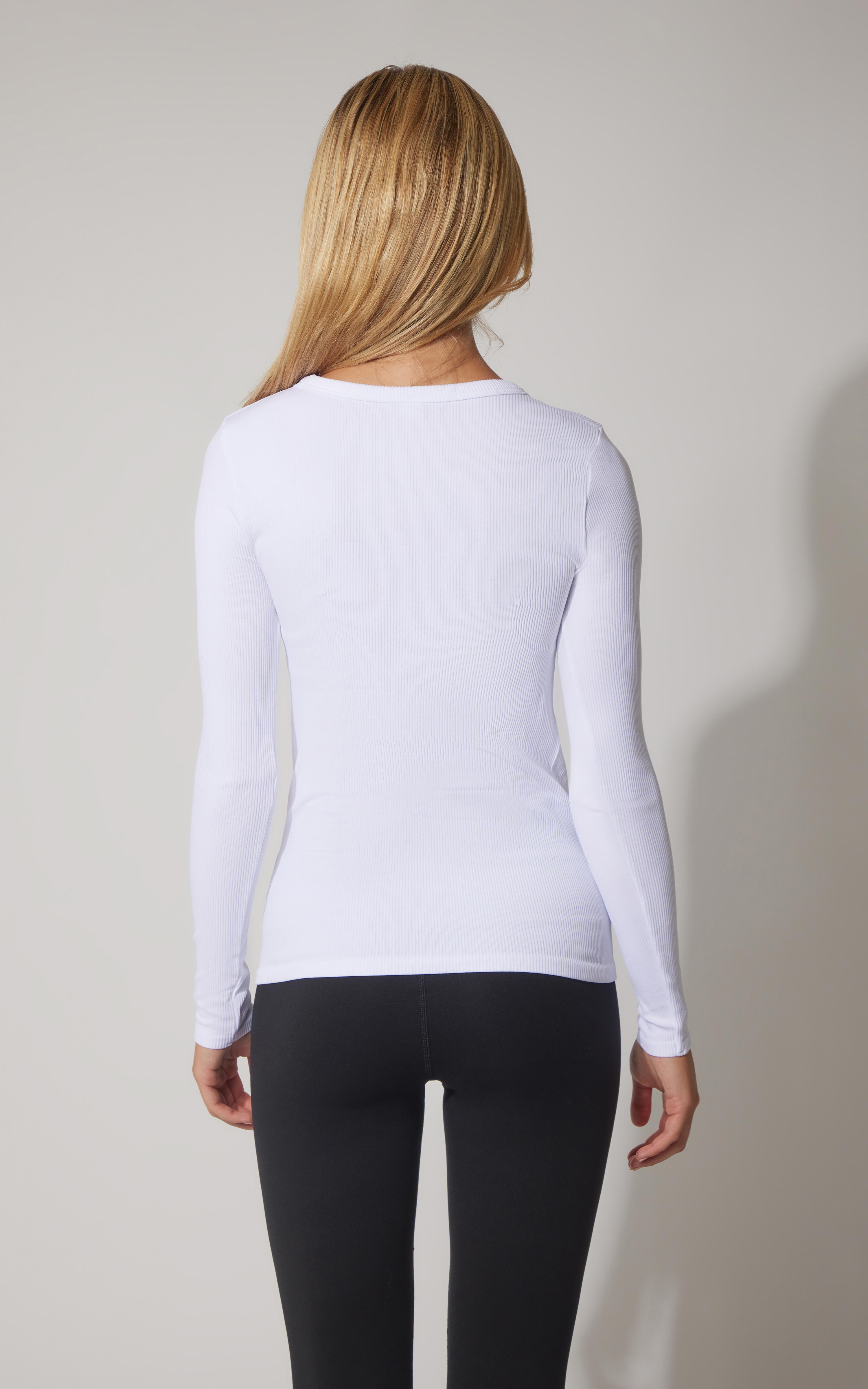 3 PK Ribbed Seamless Crew Neck, Scoop Neck and Sqaure Neck Long Sleeve Top - Our Earthy Story