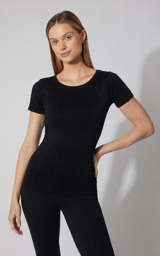 Lurex Seamless Short Sleeve Active Shirt