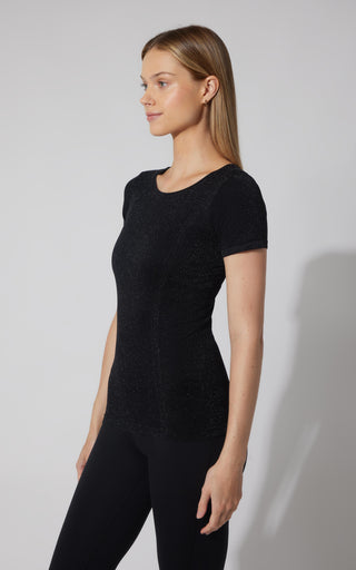 Lurex Seamless Short Sleeve Active Shirt