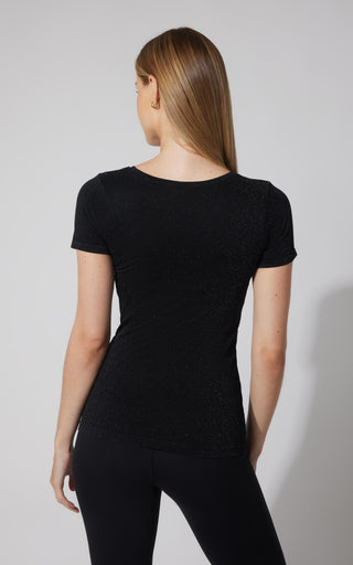Lurex Seamless Short Sleeve Active Shirt