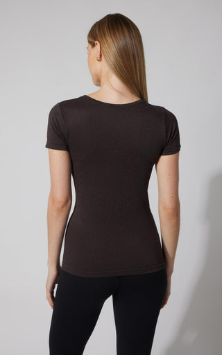 Lurex Seamless Short Sleeve Active Shirt