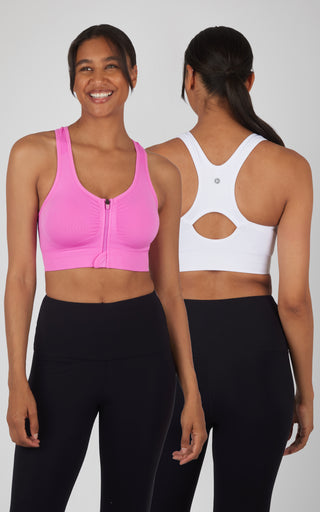 2 PK Full Zip Seamless Bra