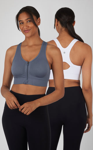 2 PK Full Zip Seamless Bra