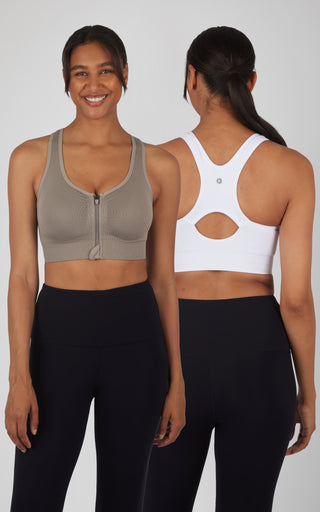 2 PK Full Zip Seamless Bra