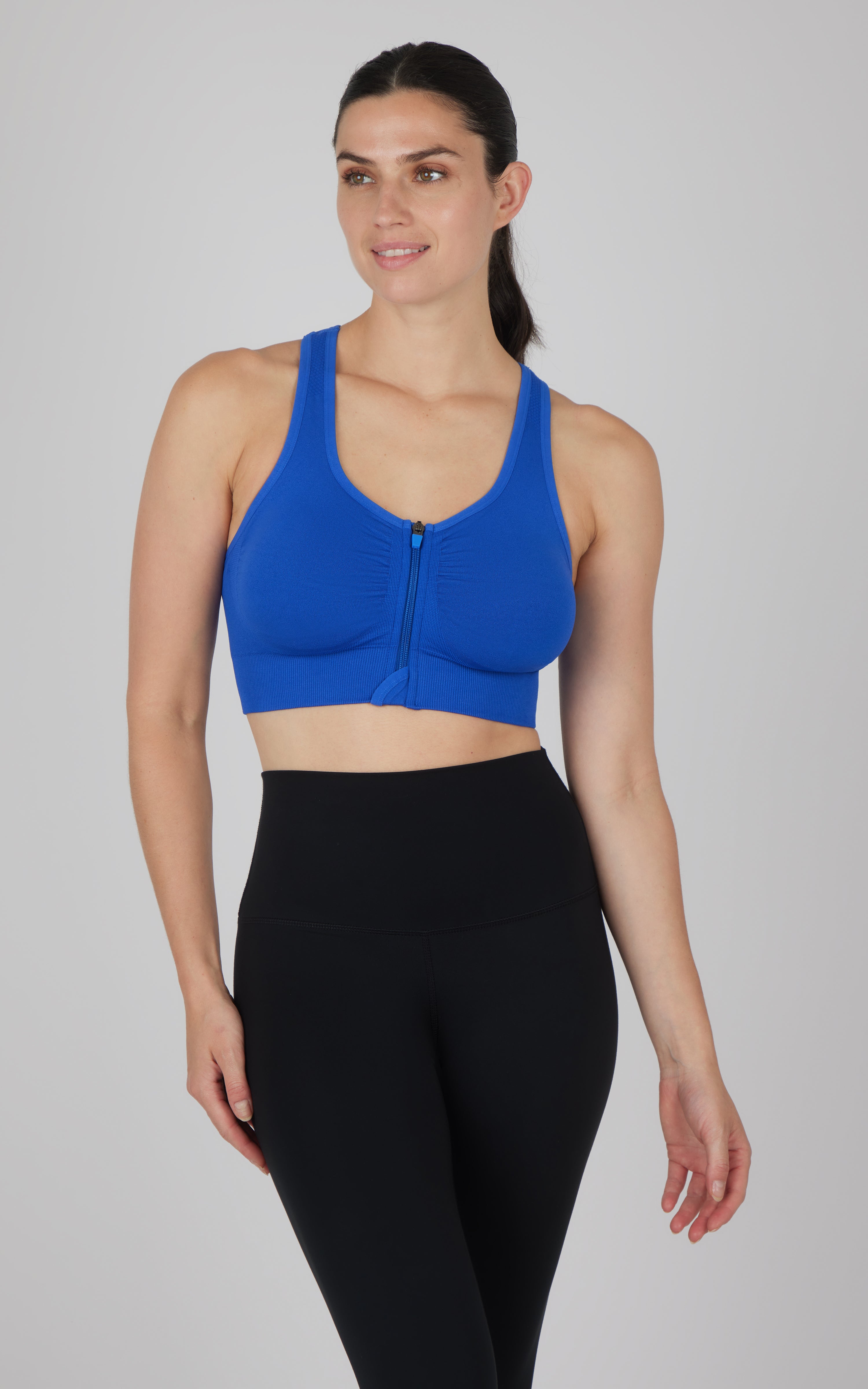 Seamless Front Zip Bra Top