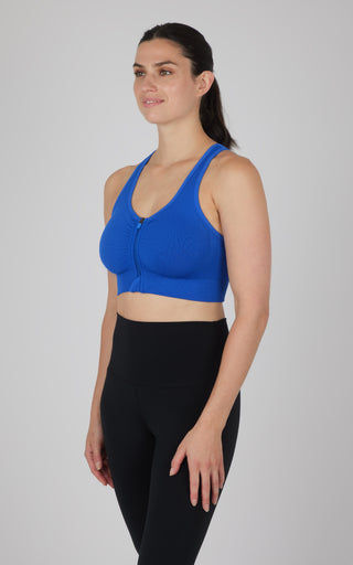 Seamless Front Zip Bra Top