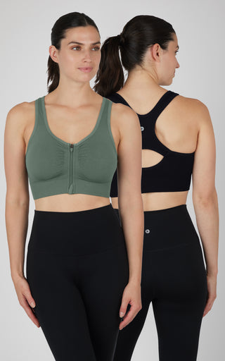2 PK Full Zip Seamless Bra