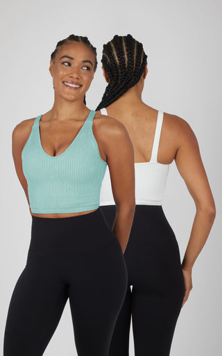 2 PK Stone Wash V-Neck Tank