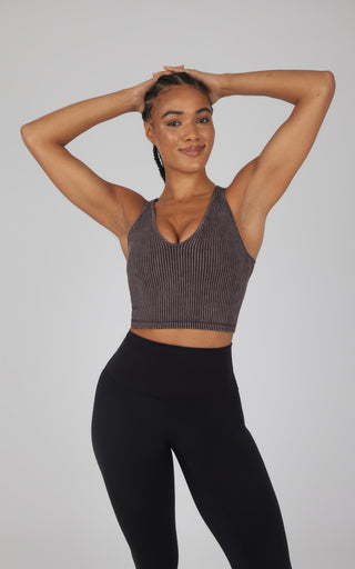 2 PK Stone Wash V-Neck Tank