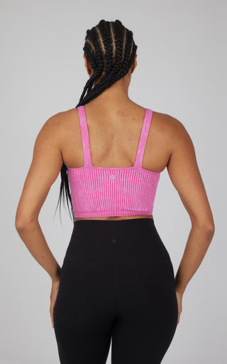 2 PK Stone Wash V-Neck Tank - Pink Power