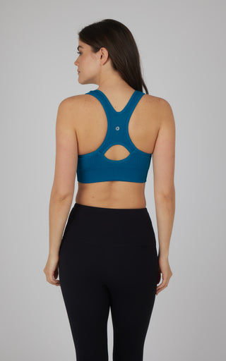 2 PK Seamless Textured Zip Bra Top