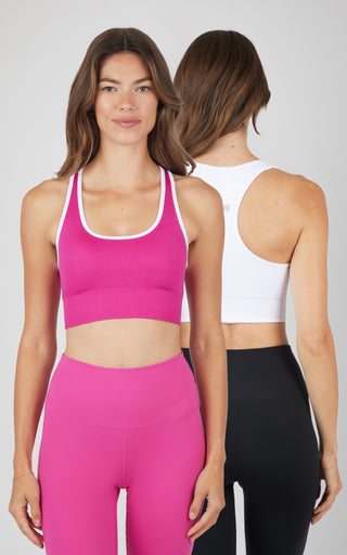 2 PK Seamless Racerback Bra - Pink Power