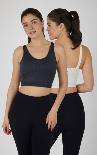 Stonewash 2 PK Scoop Neck Bralette Tank - Our Linen Story
