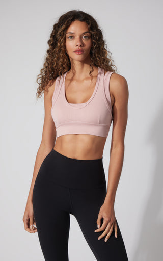 Seamless Ribbed Double Layer Bra - Our Petal Tone Story