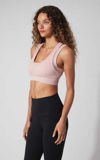 Seamless Ribbed Double Layer Bra - Our Petal Tone Story