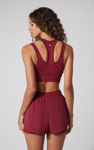 Seamless Ribbed Double Layer Bra