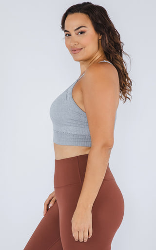 Plus Seamless Racerback Sports Bra with Keyhole